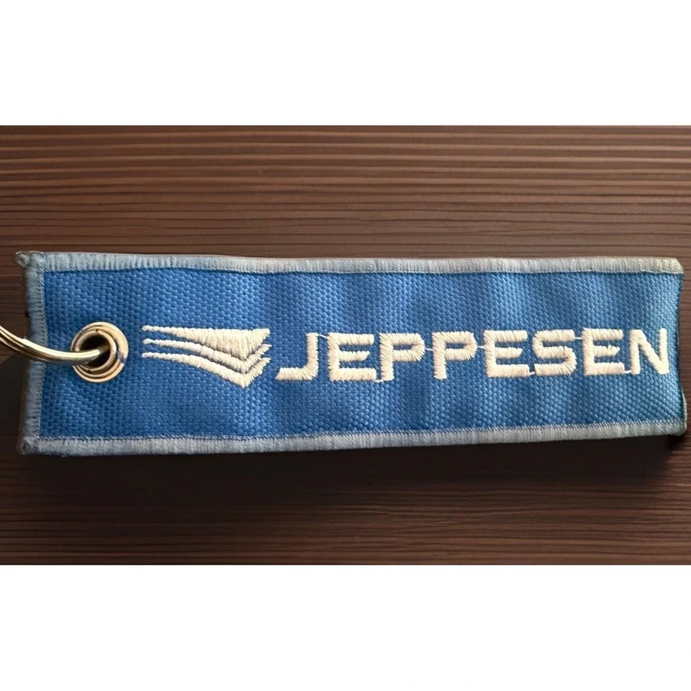 Jeppesen Blue Crew Canvas Embroidered Keychain Luggage Tag 5